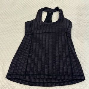 lululemon athletica Black and Dark Gray Patterned Tank Top
